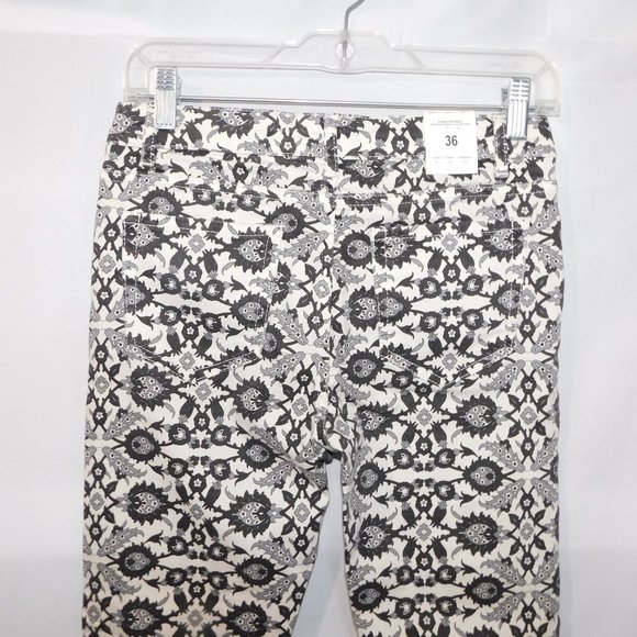 Zara Premium Denim Collection Women's 4 Skinny Cropped Thistle Pattern Jeans NEW - Picture 11 of 13